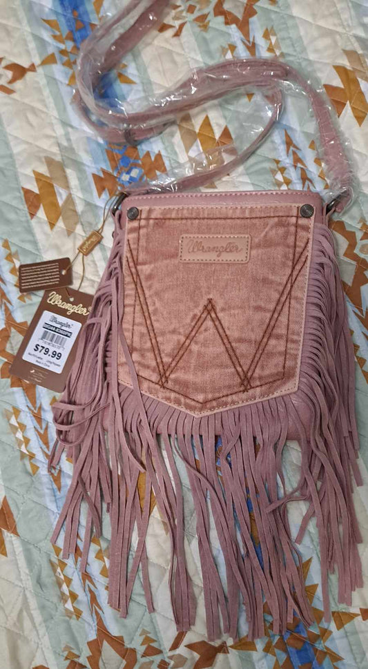 Wrangler Women's Fringe Pocket Denim Crossbody Bag